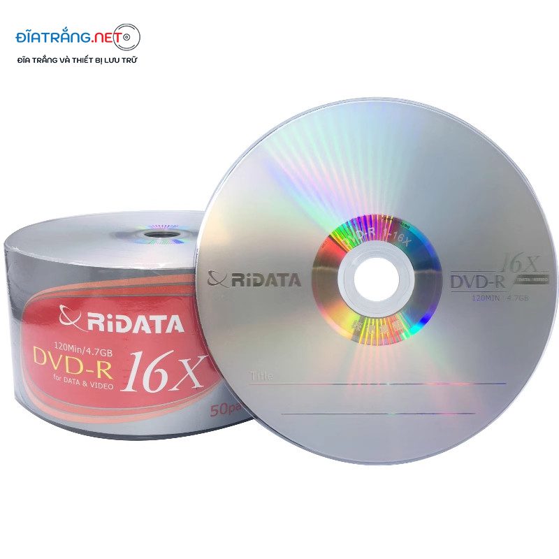 Đĩa trắng DVD-R Ridata 4.7GB - Cọc 50 cái
