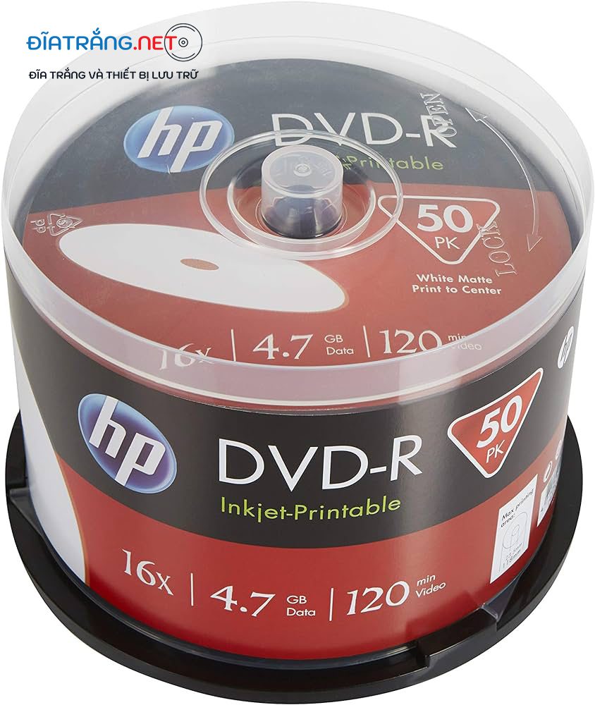 Đĩa trắng DVD-R HP 4.7GB - Cọc 50 cái