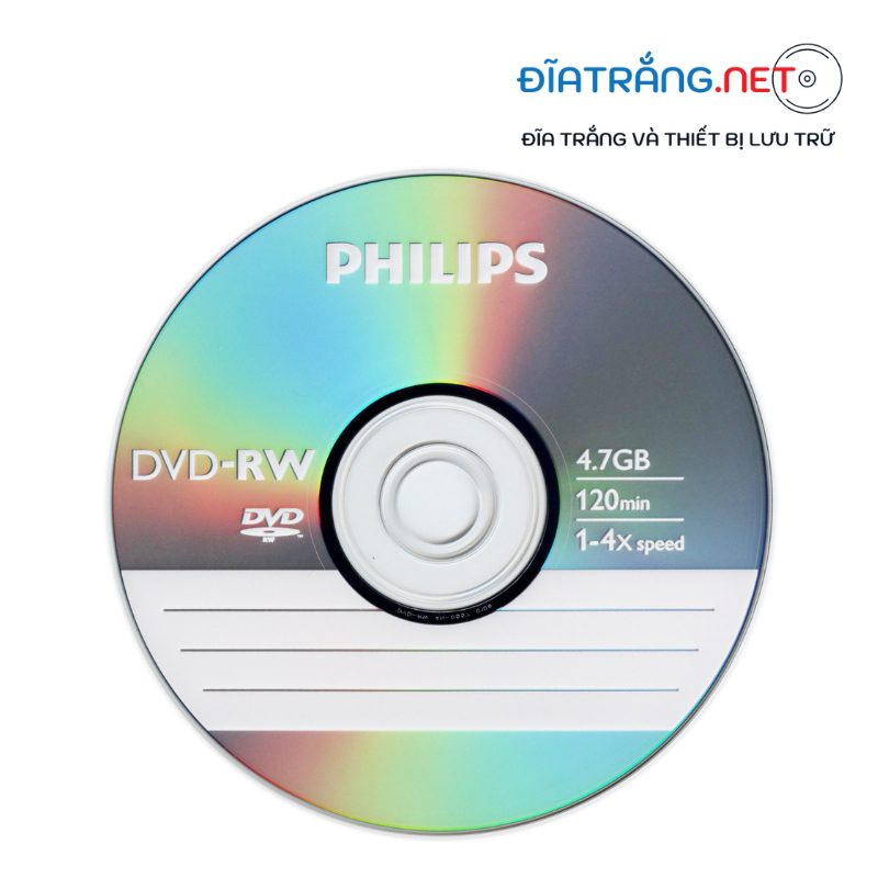 Đĩa trắng DVD-RW Philips 4.7GB ghi xoá bán lẻ