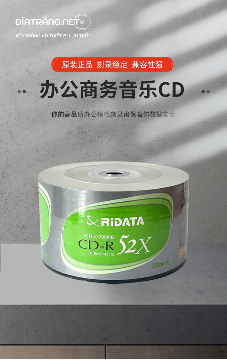 Đĩa trắng CD-R Ridata 700MB