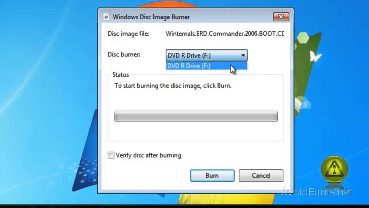 Ghi đĩa bằng Windows Disc Image Burner