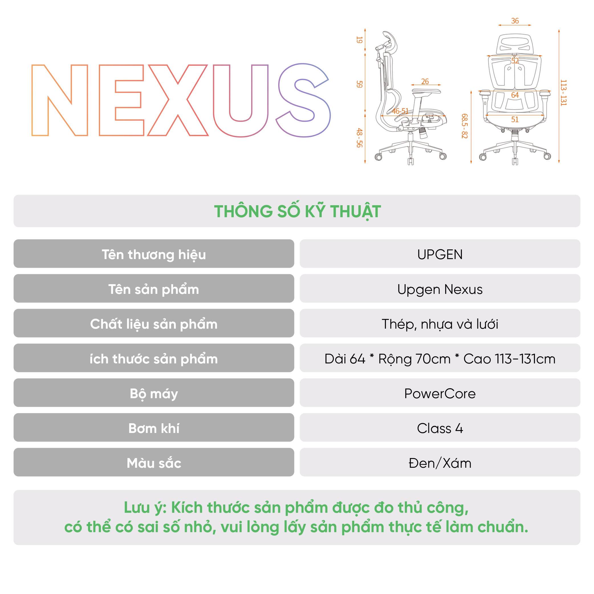 Giới thiệu Ghế công thái học Upgen Nexus